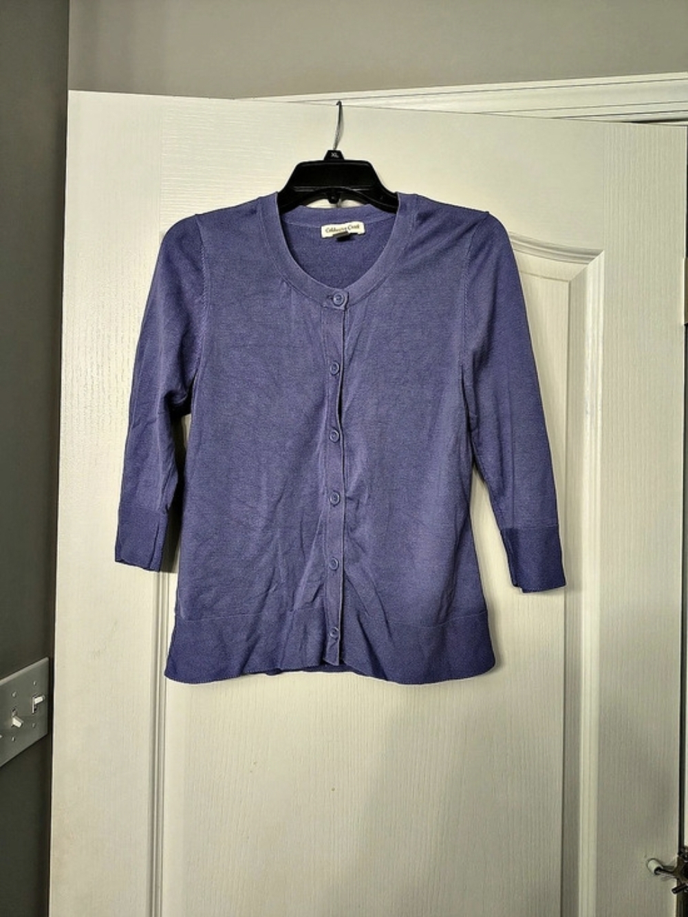 Coldwater Creek Button-Front Cardigan in Purple, Medium